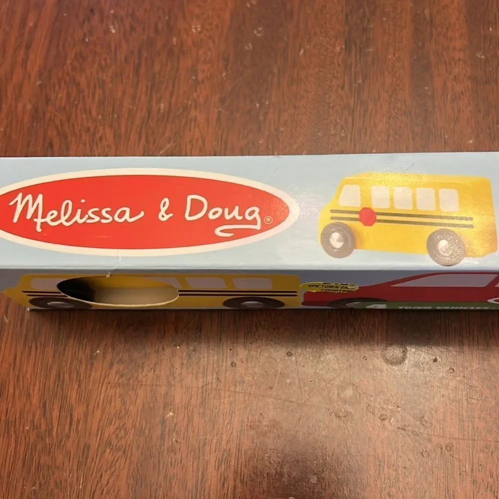 COPY - Melissa & Doug wooden town vehicles Ages 3+ NIB